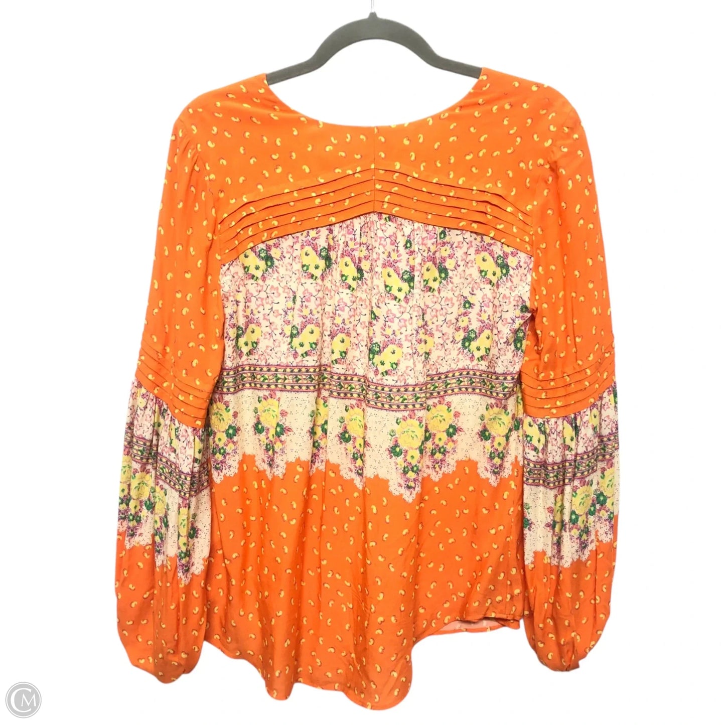 Top Long Sleeve By Maeve In Orange & White, Size: Xs