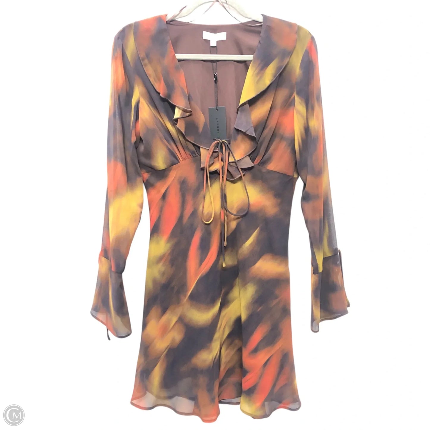 Dress Casual Short By Gianni Bini In Black & Orange, Size: S