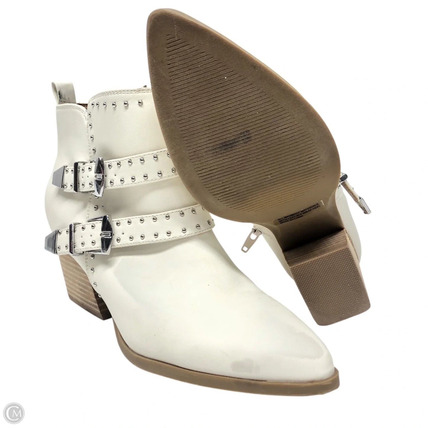 Boots Ankle Heels By Dv In Ivory, Size: 9.5