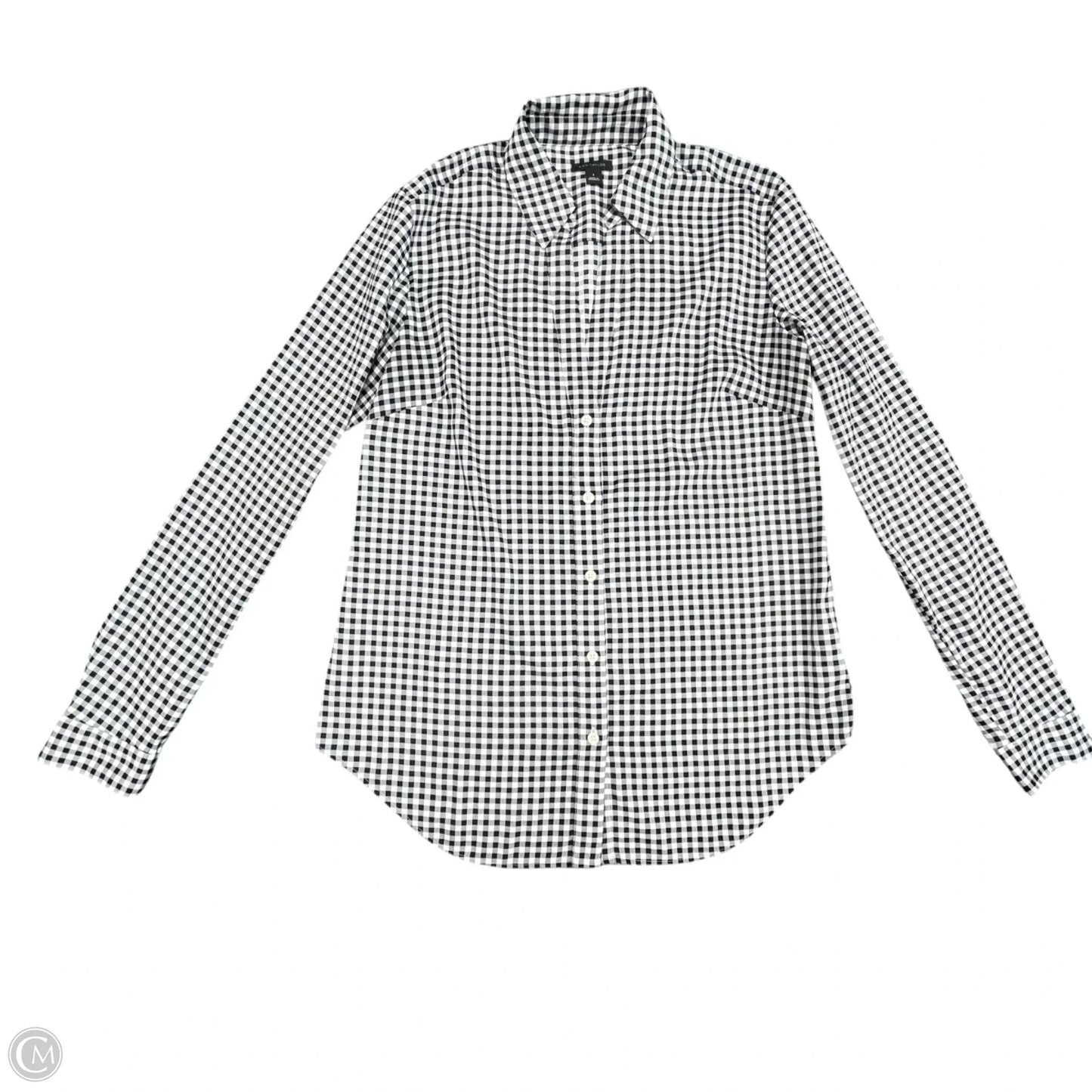 Blouse Long Sleeve By Ann Taylor In Black & White, Size: S