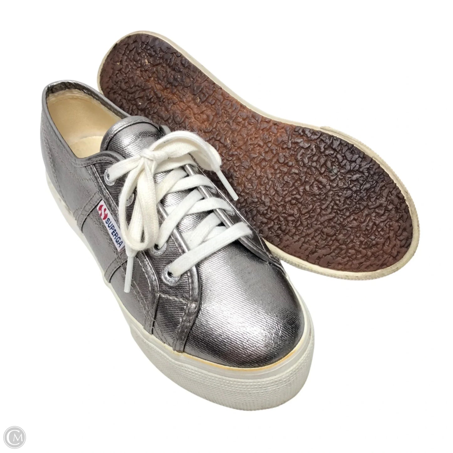 Shoes Sneakers Platform By Superga In Silver, Size: 6