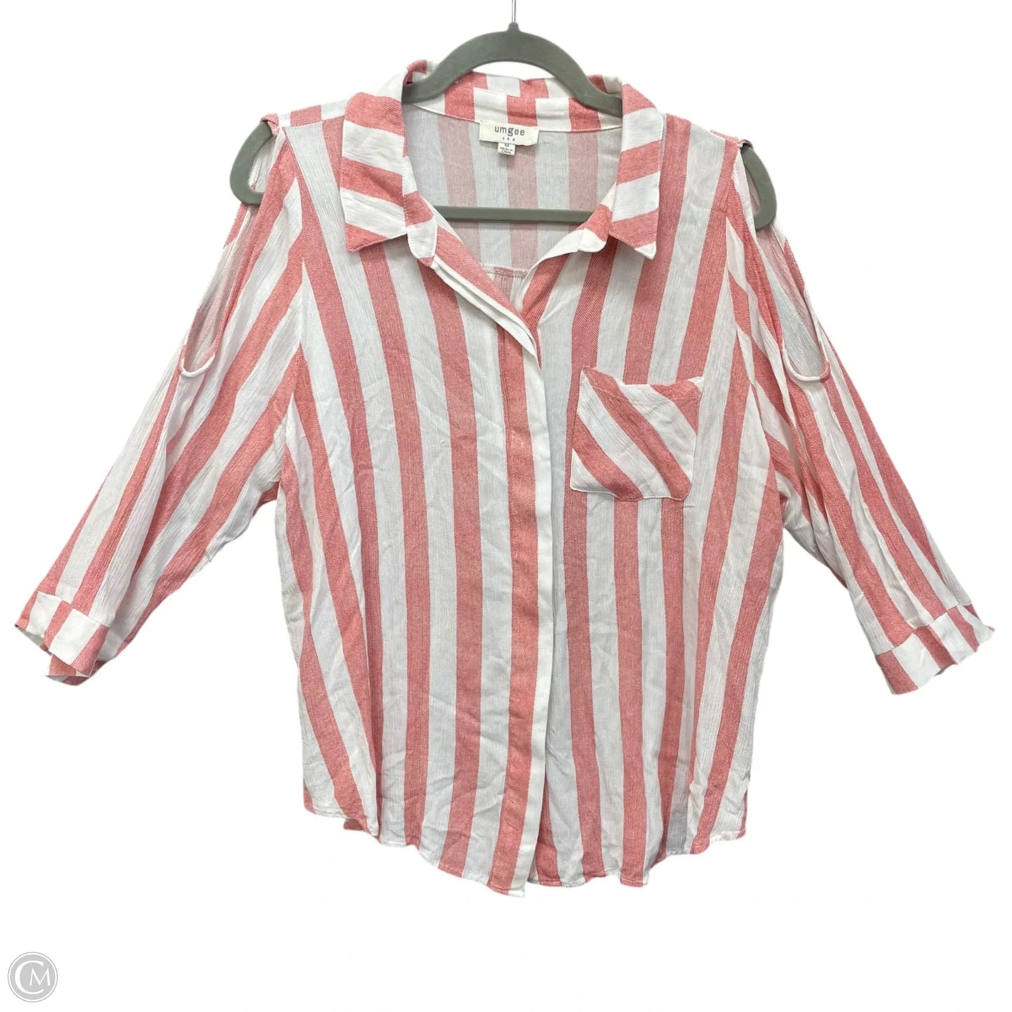 Top 3/4 Sleeve By Umgee In Red & White, Size: M