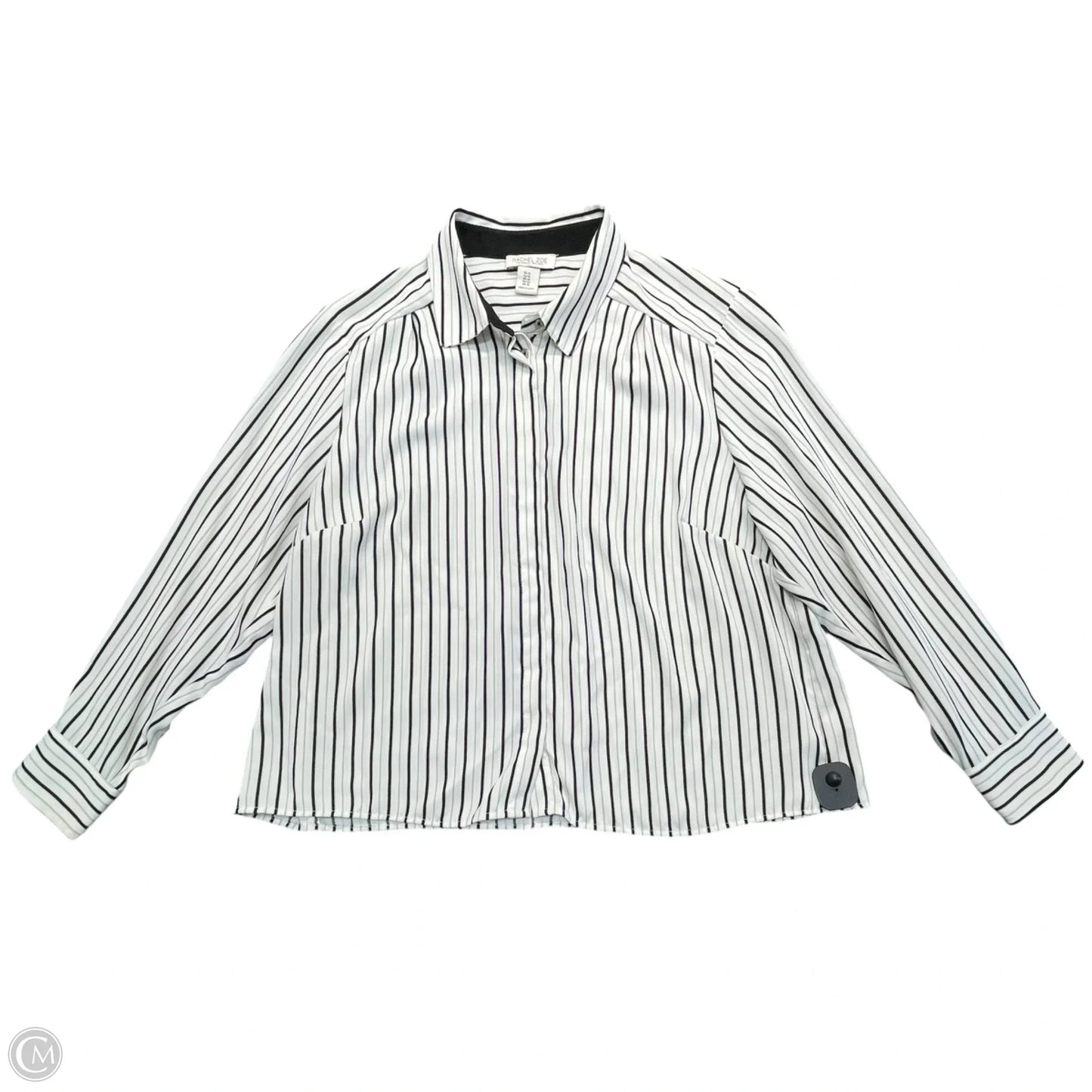 Top Long Sleeve By Rachel Zoe In Black & White, Size: 1x