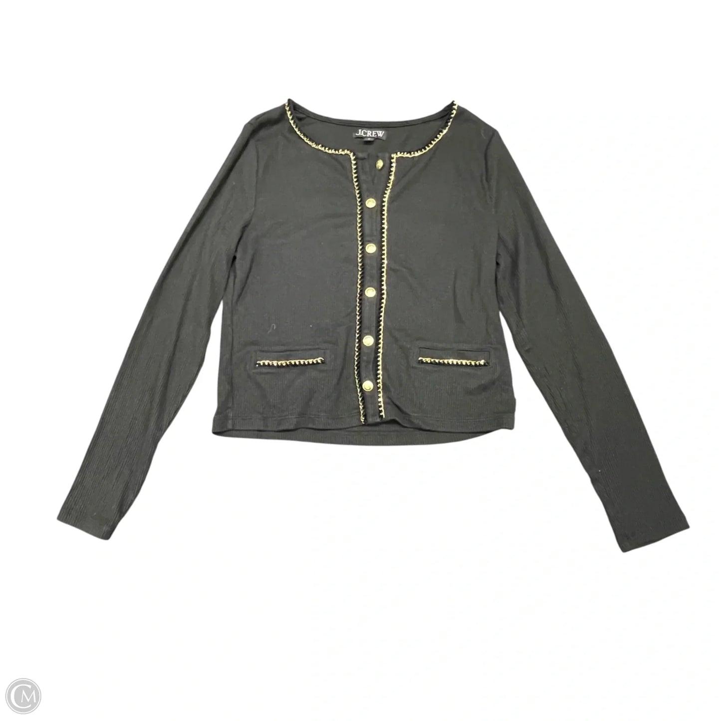 Top Long Sleeve Basic By Ann Taylor In Black & White, Size: M