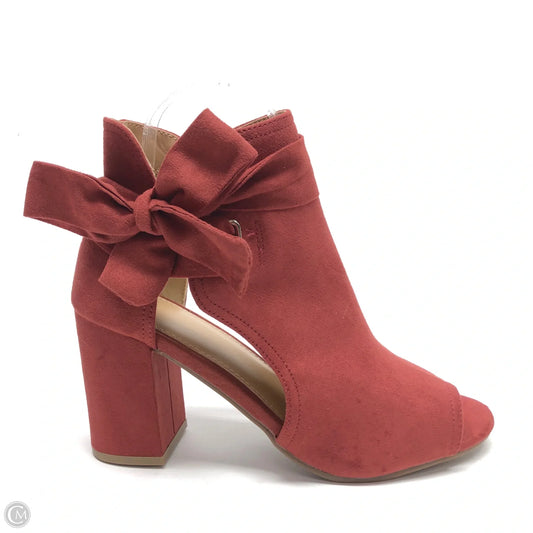 Sandals Heels Block By Just Fab In Red, Size: 7.5