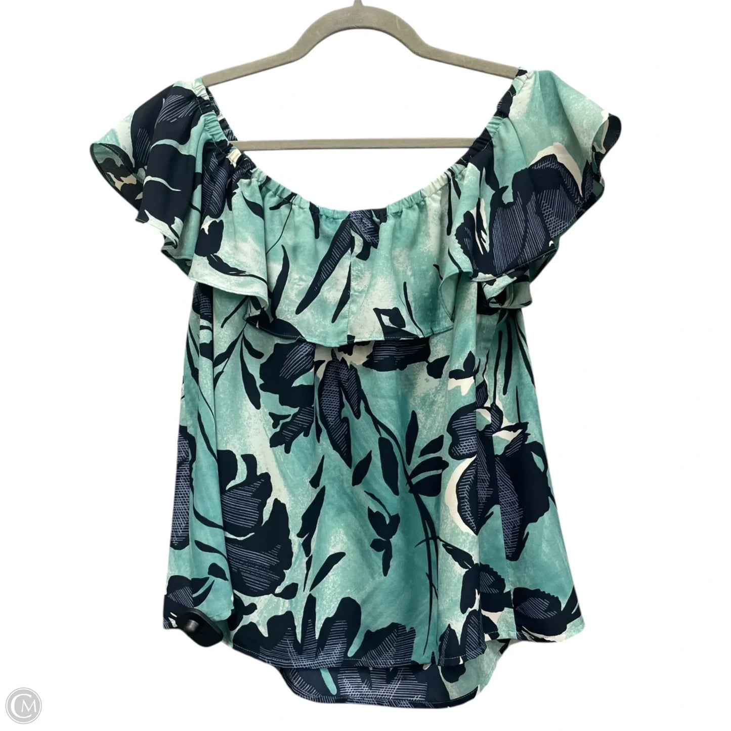 Top Short Sleeve By Maeve In Blue & Green, Size: M