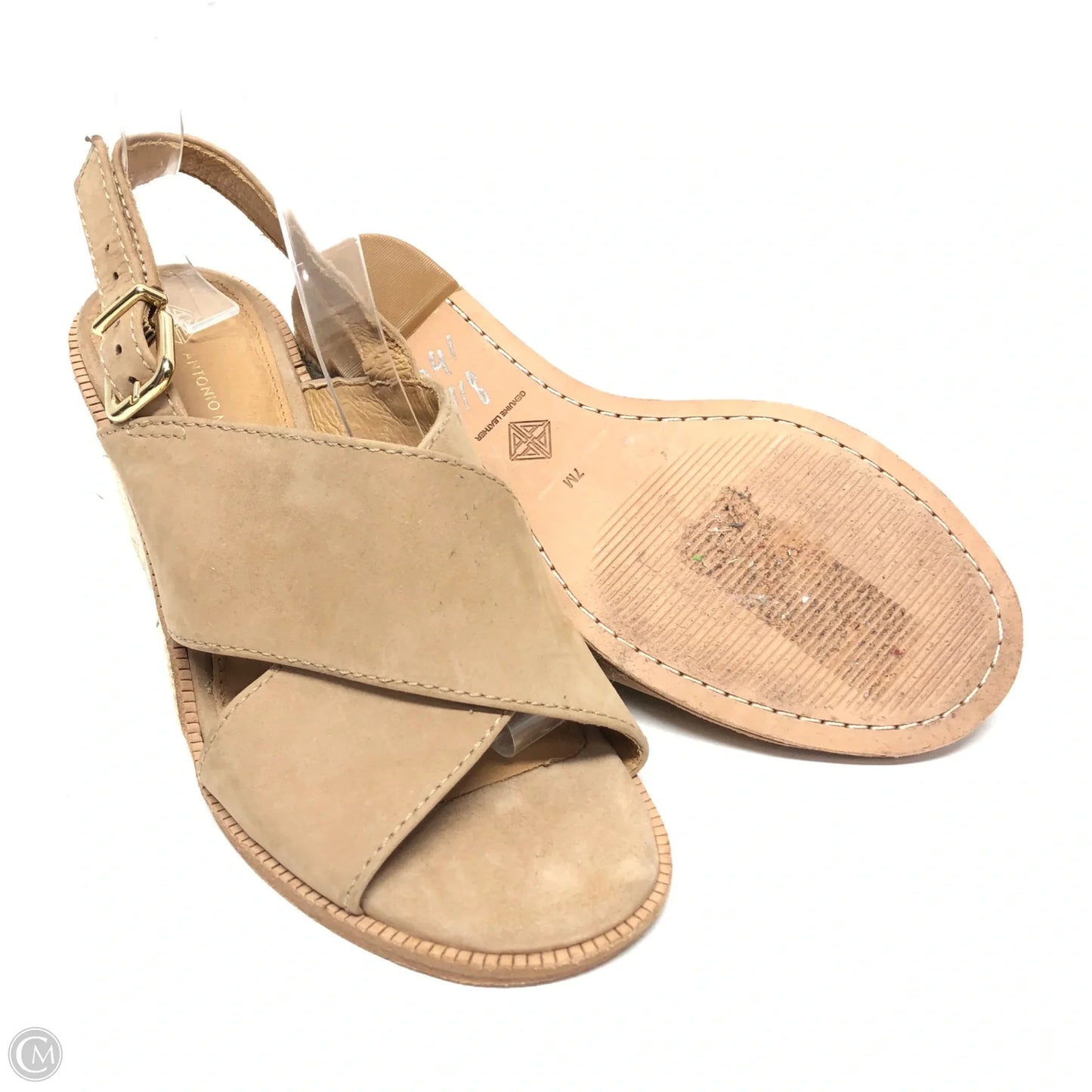 Sandals Heels Wedge By Antonio Melani In Beige, Size: 7