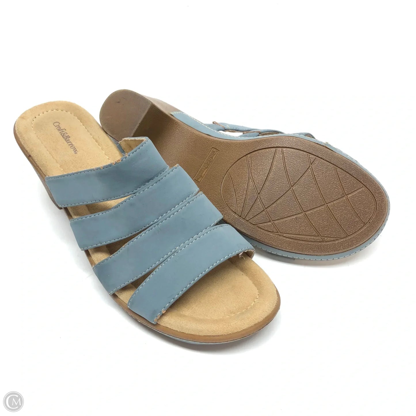 Sandals Heels Block By Croft And Barrow In Blue, Size: 8