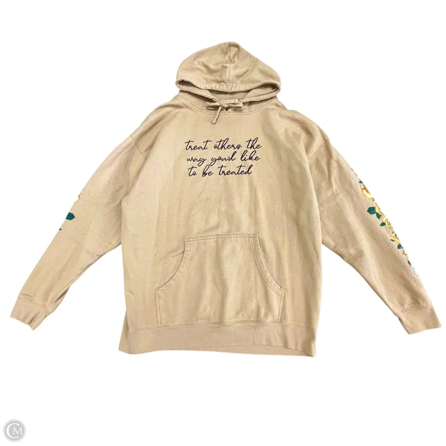 Sweatshirt Hoodie By Clothes Mentor In Beige, Size: 2x