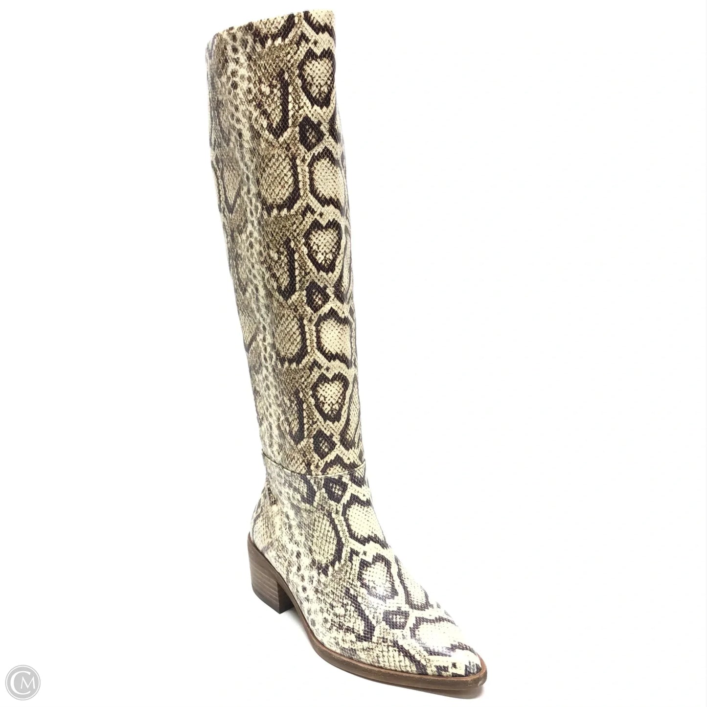 Boots Knee Heels By Vince Camuto In Snakeskin Print, Size: 5.5
