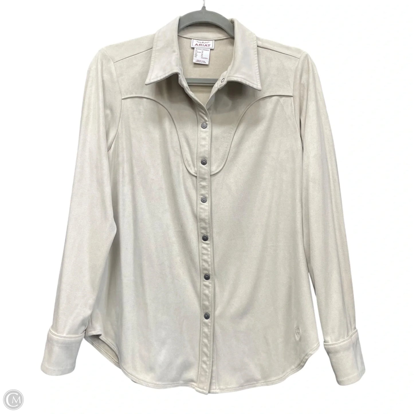 Jacket Shirt By Ariat In Cream, Size: M
