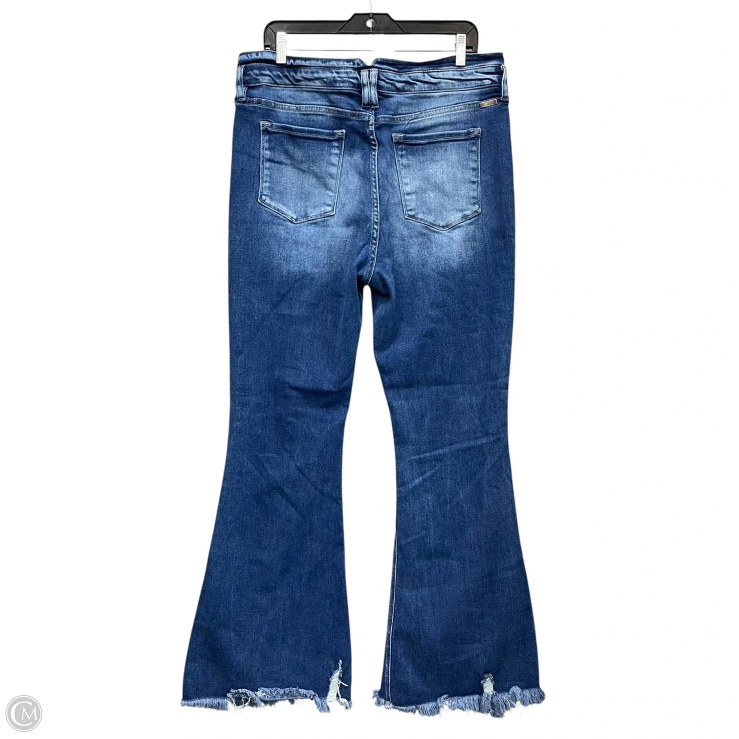 Jeans Flared By Kancan In Blue Denim, Size: 14