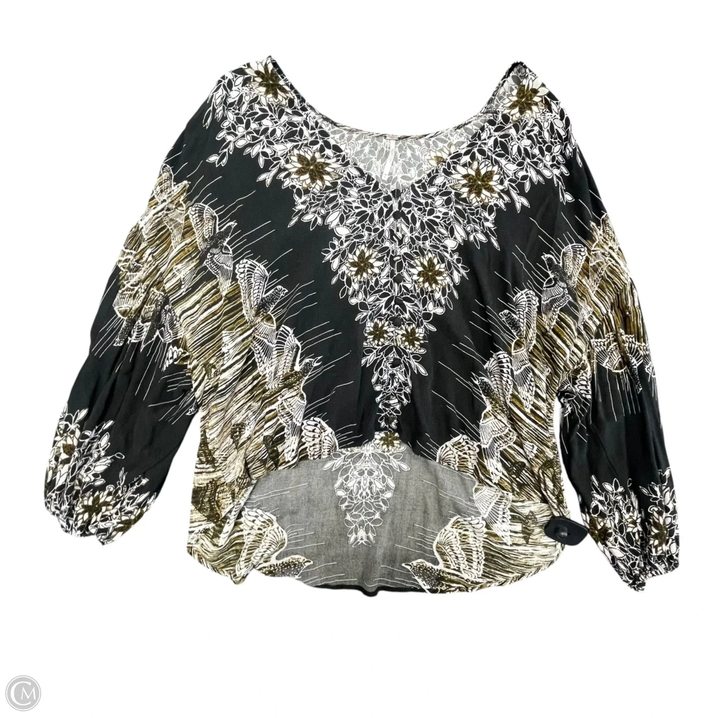 Top Long Sleeve By Free People In Black & Brown, Size: M