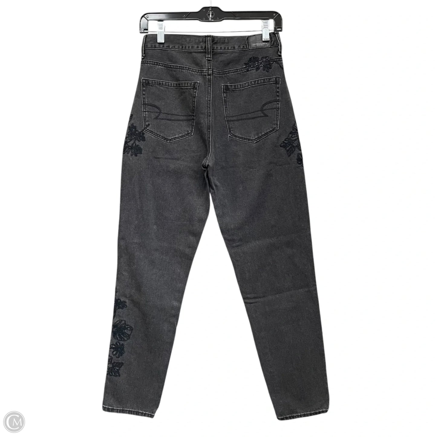 Jeans Boyfriend By American Eagle In Black Denim, Size: 2