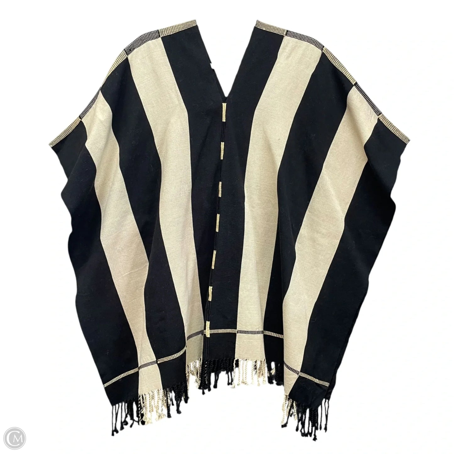 Poncho By Cmc In Black & Cream, Size: Osfm