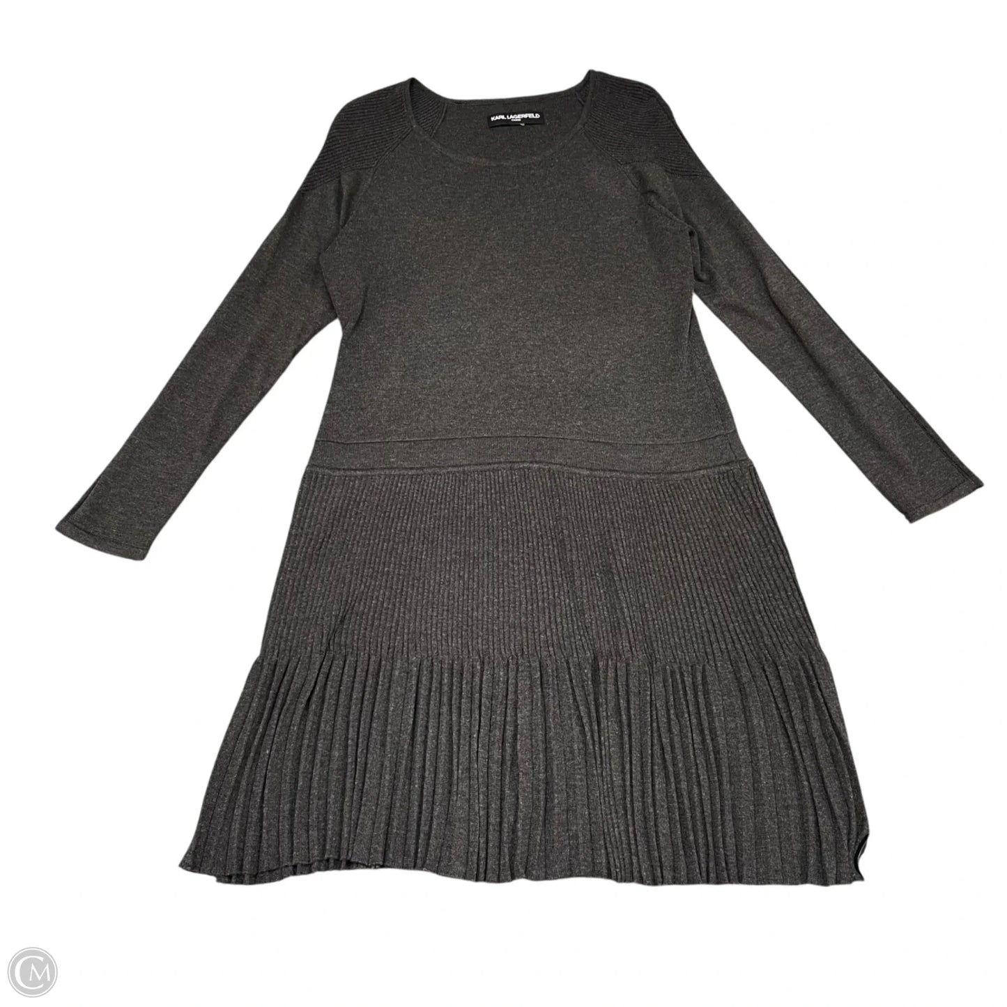 Dress Designer By Karl Lagerfeld In Grey, Size: L