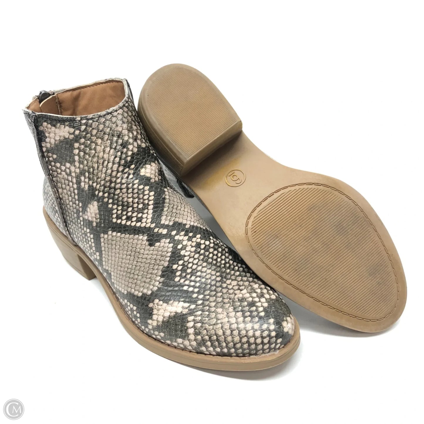 Boots Ankle Heels By Clothes Mentor In Snakeskin Print, Size: 6