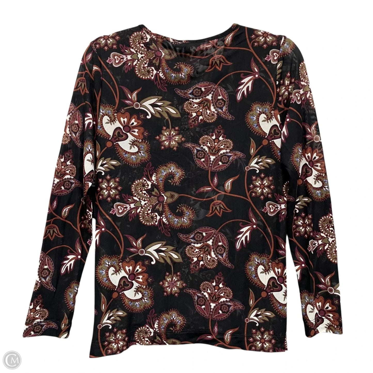 Top Long Sleeve By John Mark In Black & Purple, Size: S