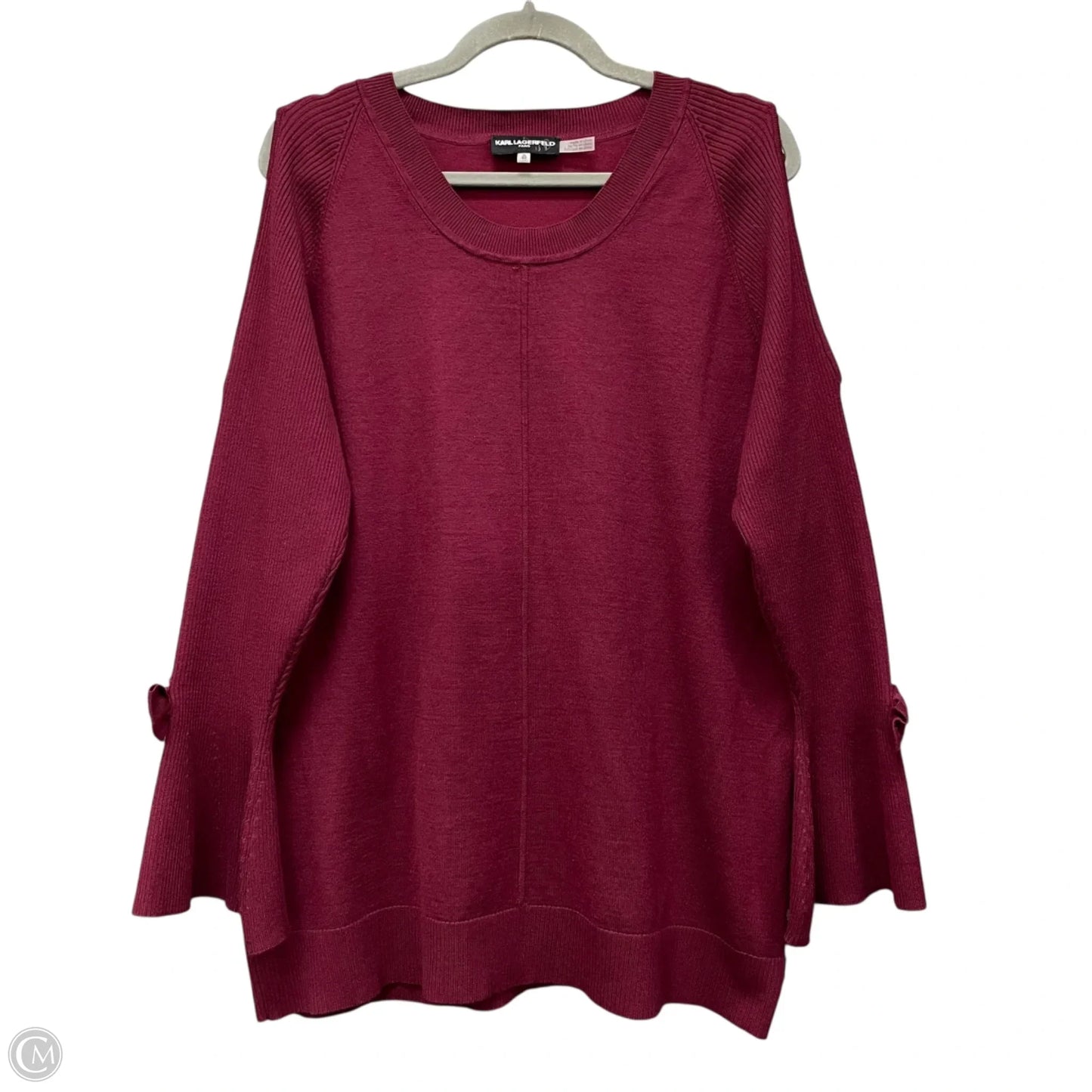 Sweater Designer By Karl Lagerfeld In Maroon, Size: Xl