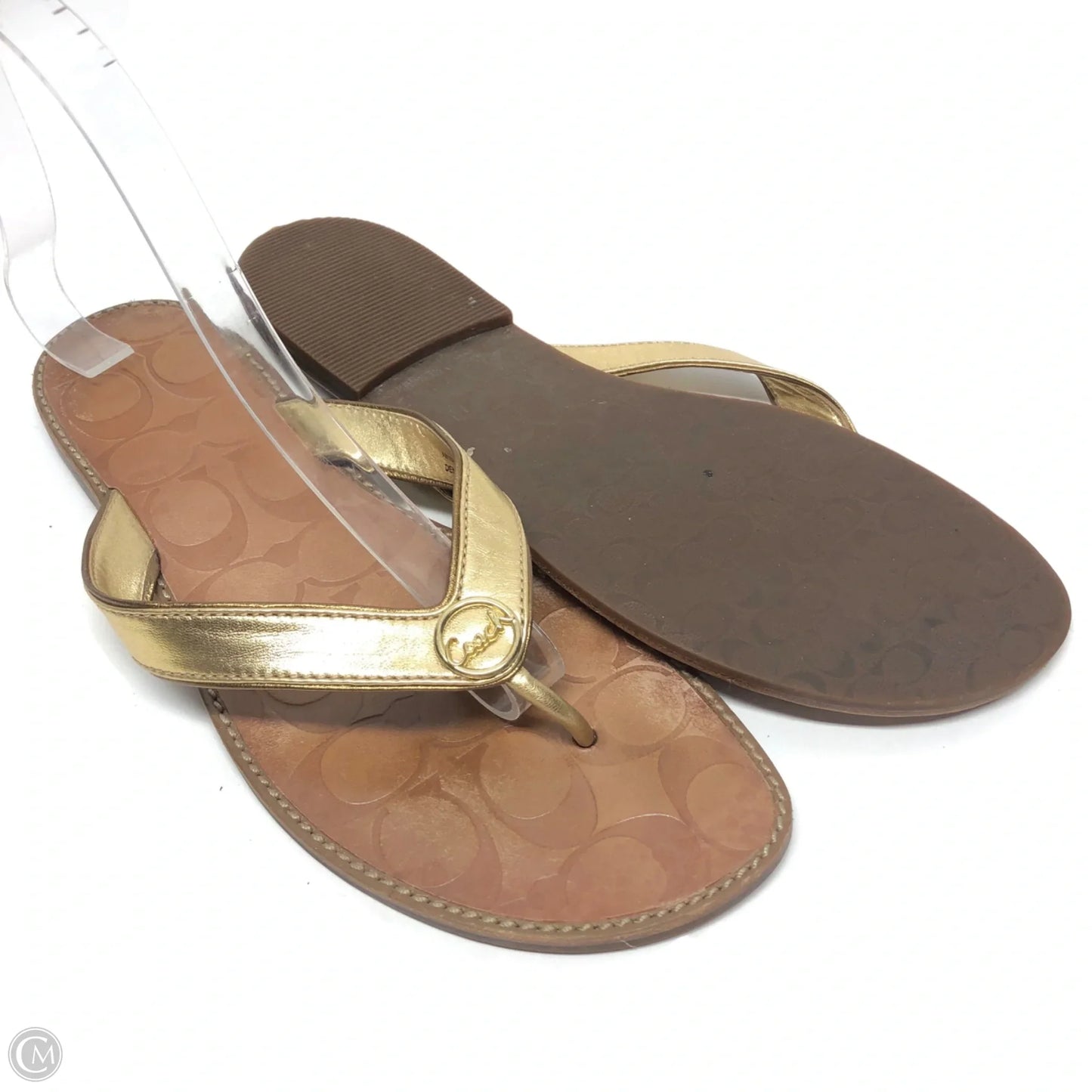 Sandals Designer By Coach In Gold, Size: 9.5