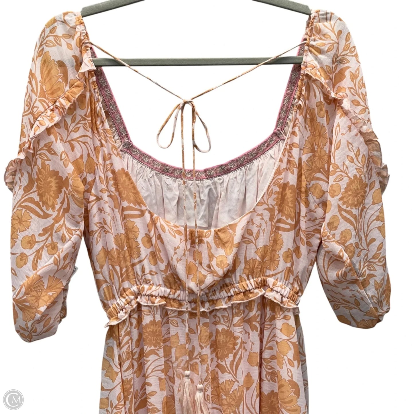 Dress Casual Maxi By Cmc In Orange & Pink, Size: L