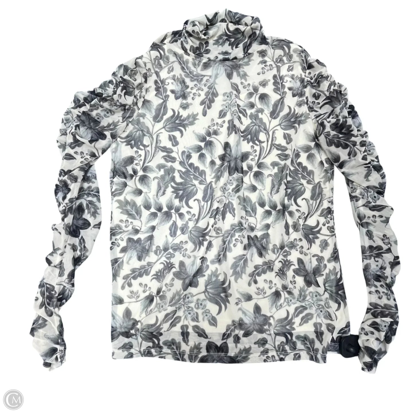 Top Long Sleeve By Susan Graver In Black & Cream, Size: M