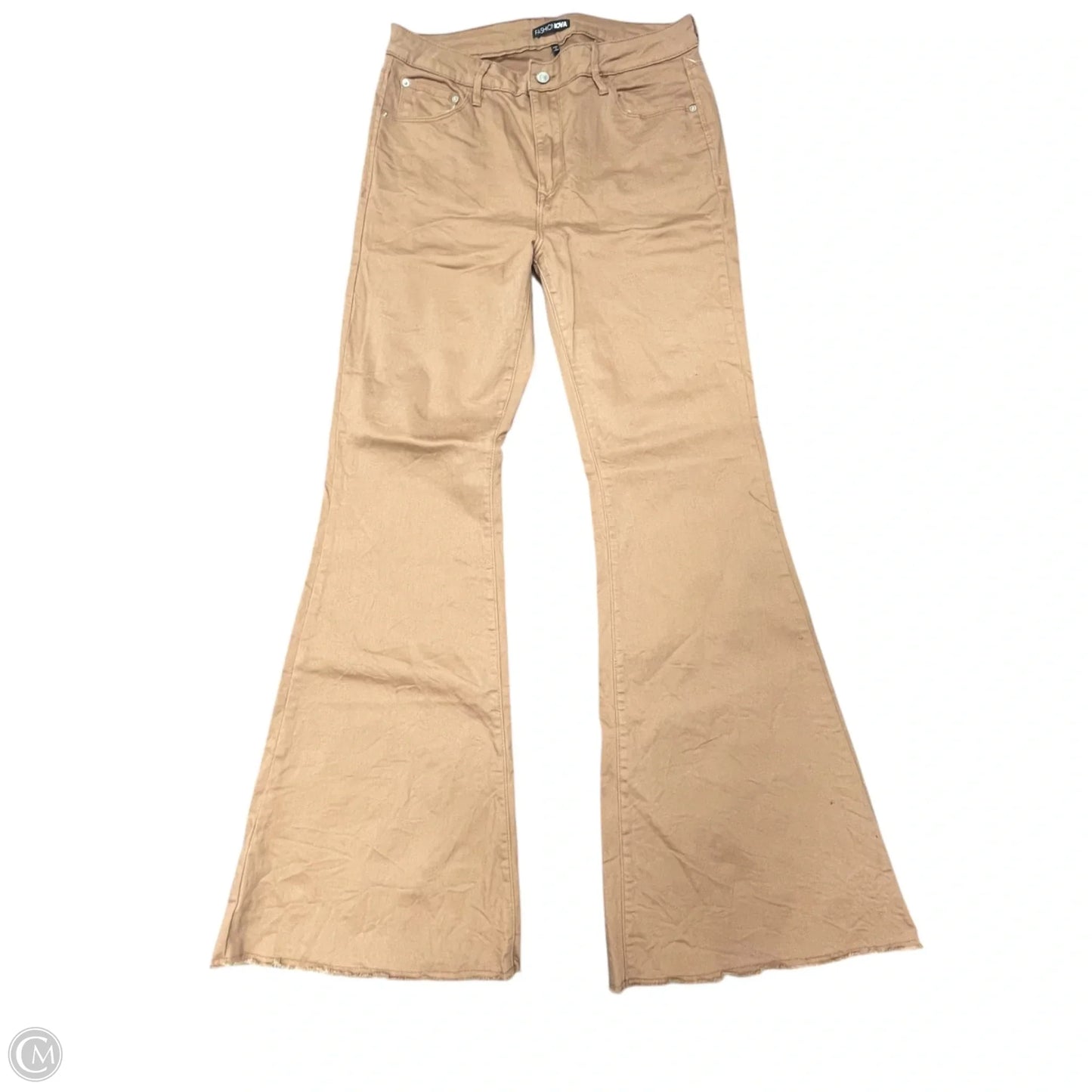 Jeans Flared By Fashion Nova In Tan, Size: 14