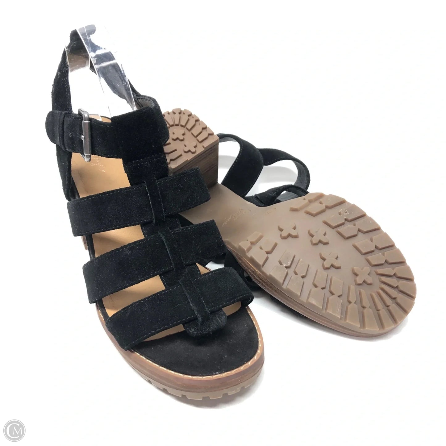Sandals Heels Block By Crown Vintage In Black, Size: 8.5