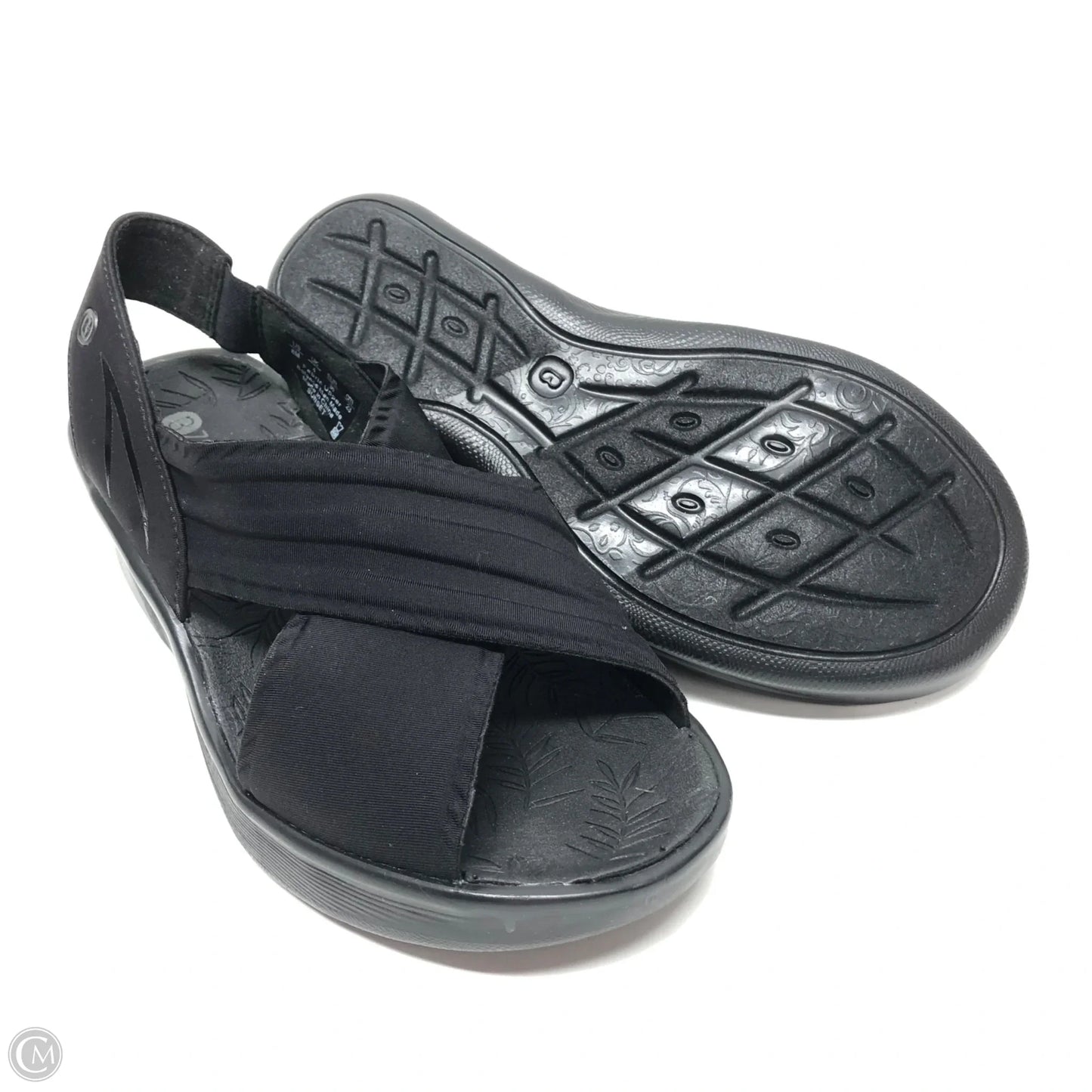 Sandals Heels Wedge By Bzees In Black, Size: 6