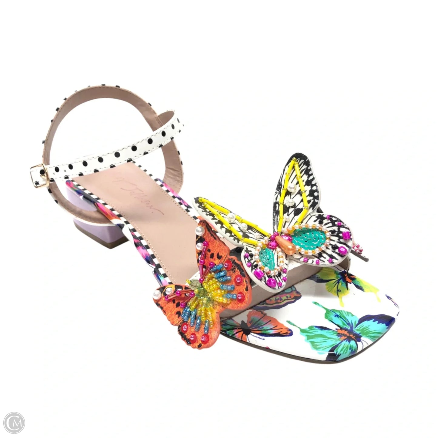 Sandals Heels Block By Betsey Johnson In Multi-colored, Size: 7.5