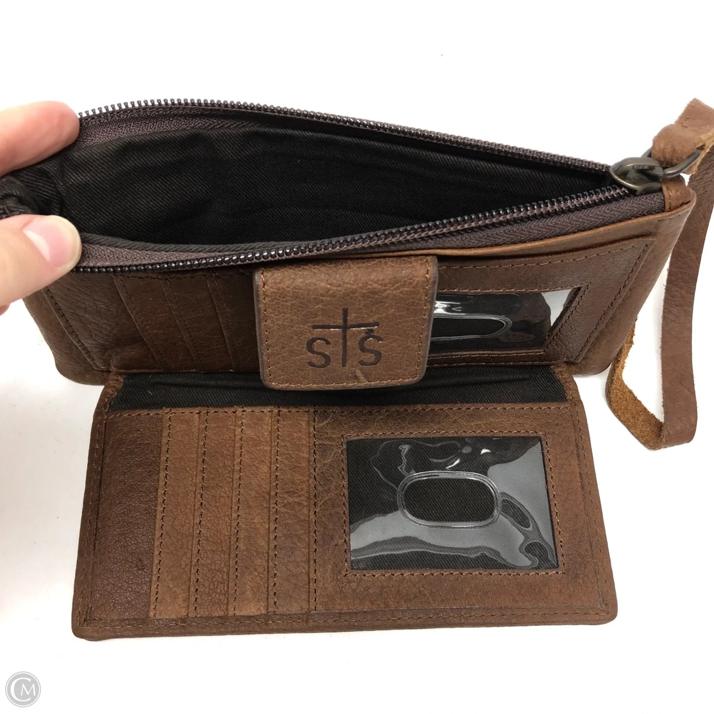 Wallet Leather By Cmc, Size: Medium