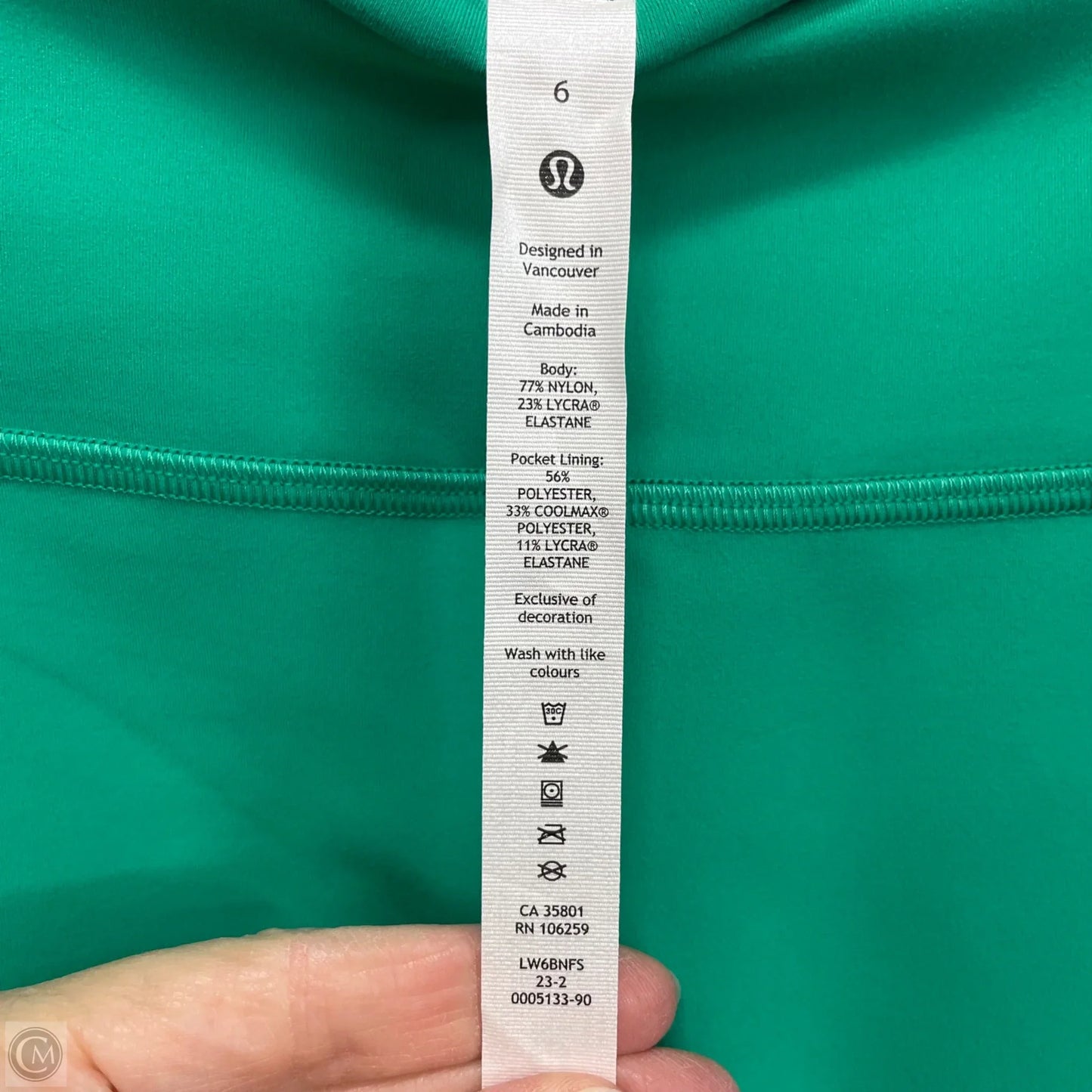 Athletic Leggings By Lululemon In Green, Size: 6