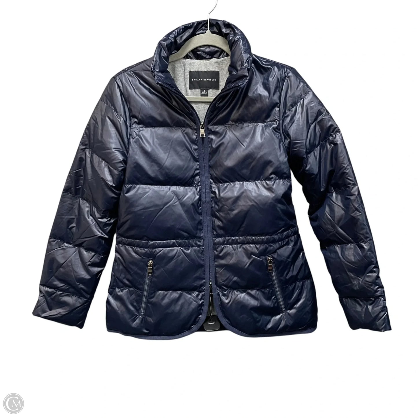 Jacket Puffer & Quilted By Banana Republic In Navy, Size: S