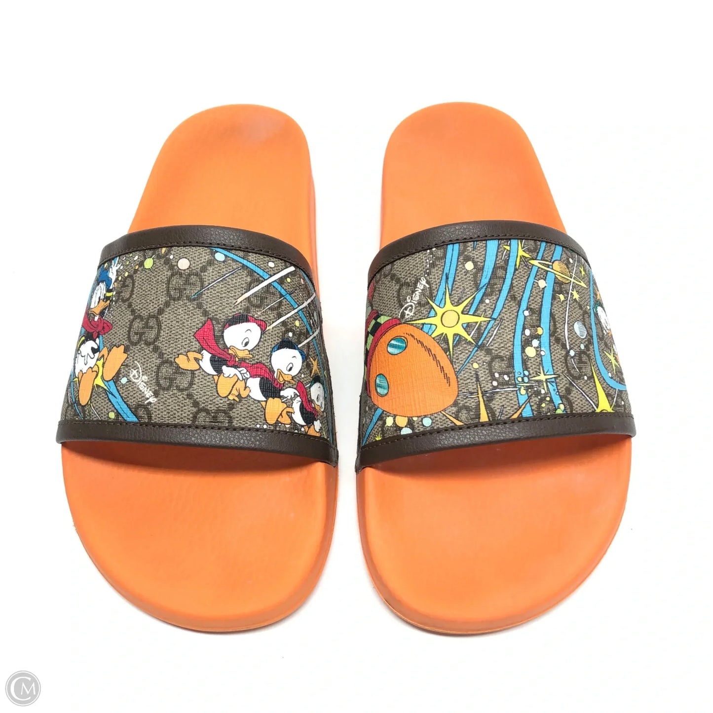 Sandals Luxury Designer By Gucci In Orange, Size: 10.5