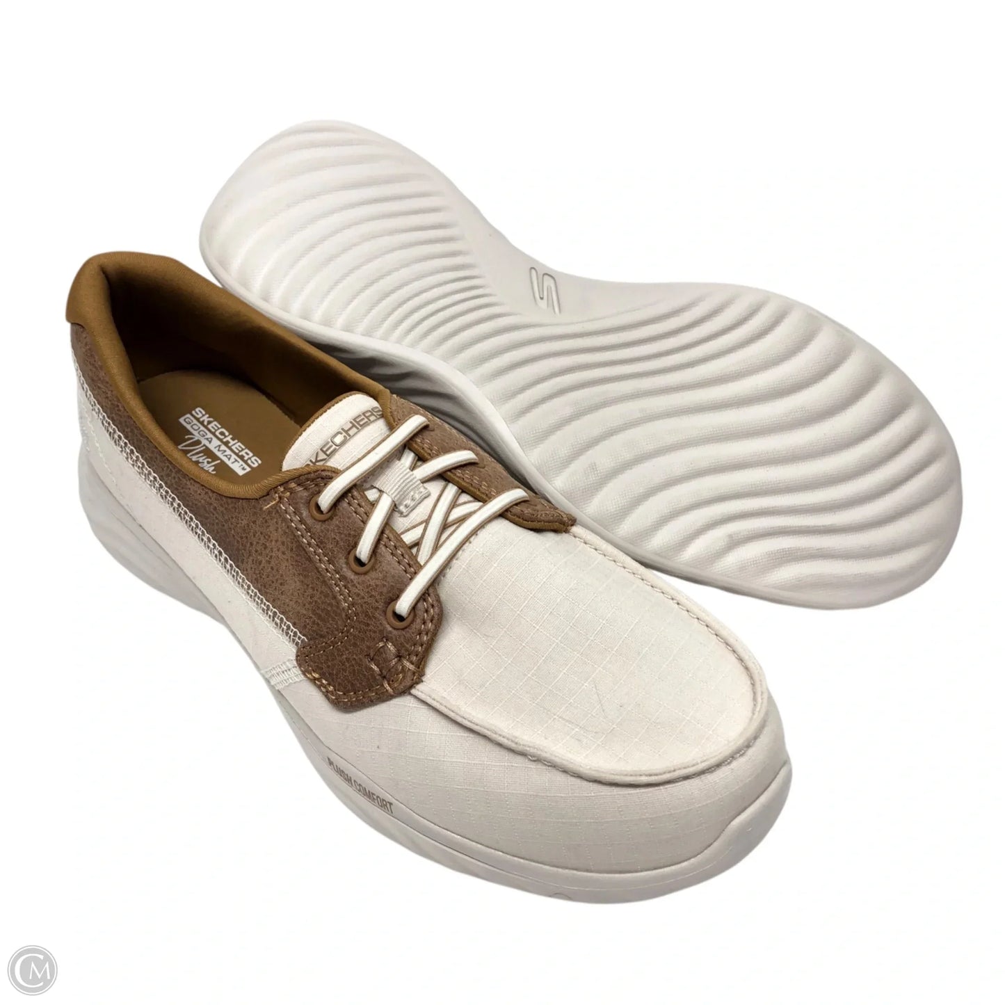 Shoes Sneakers By Skechers In Brown & Cream, Size: 9