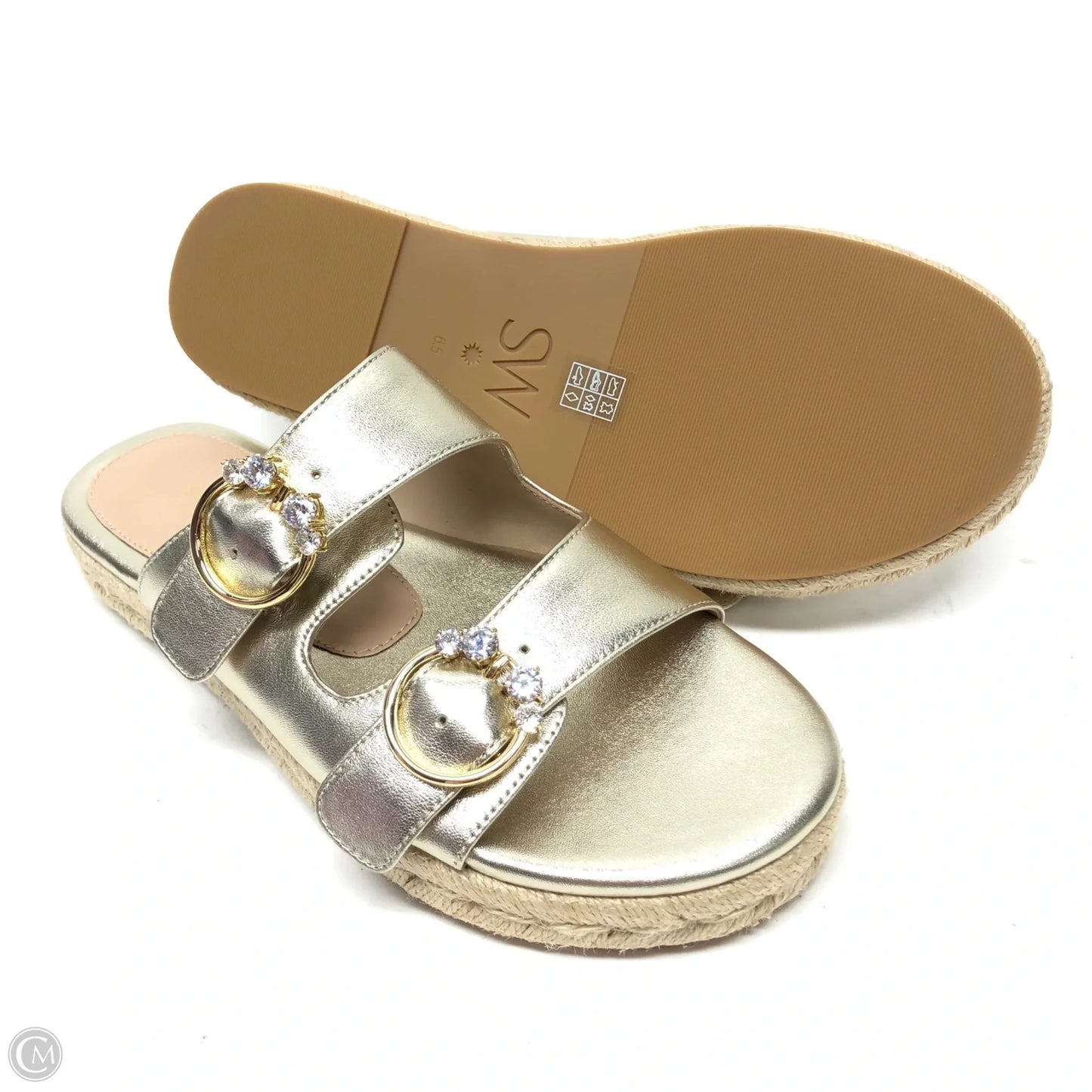 Sandals Designer By Stuart Weitzman In Gold, Size: 6.5