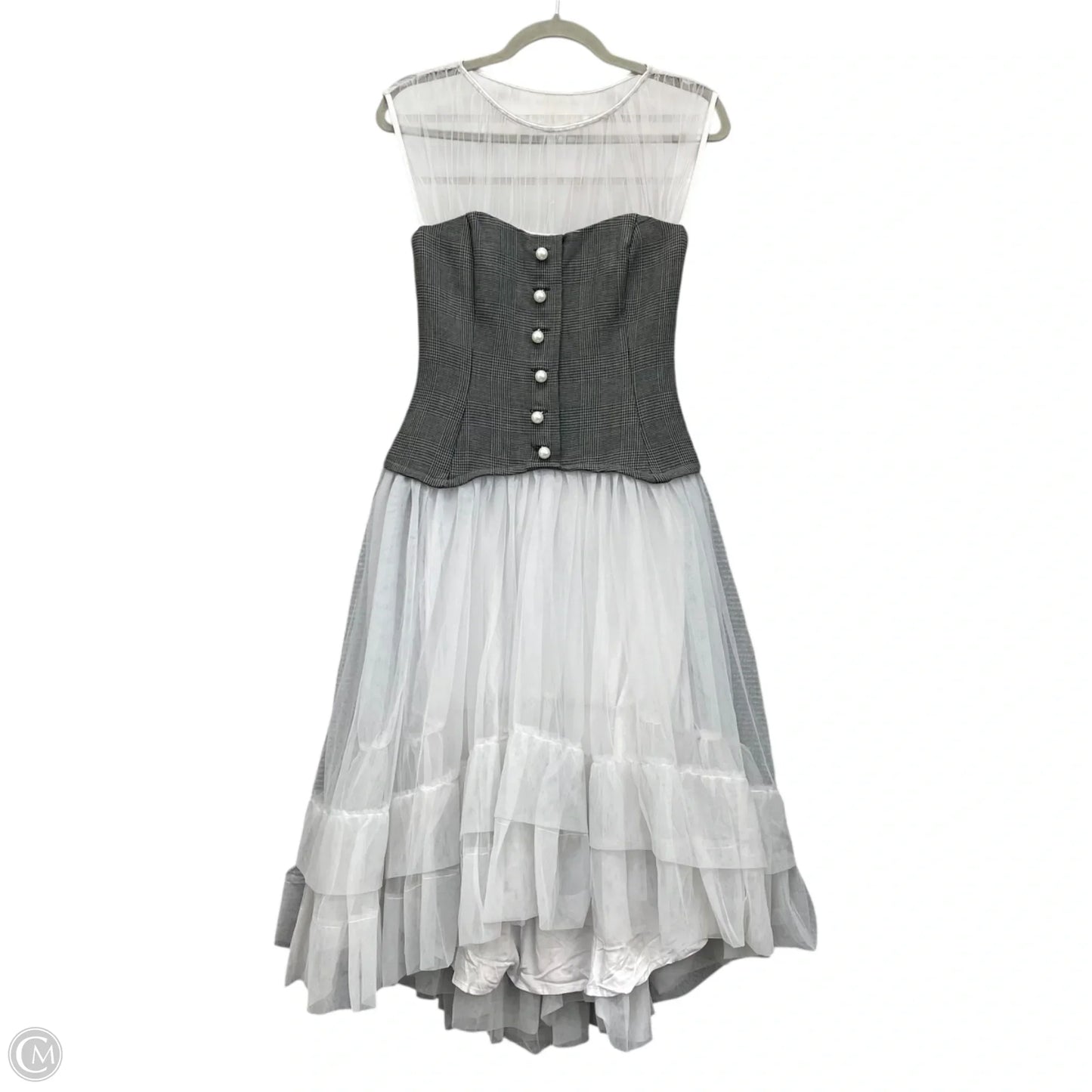 Dress Casual Midi By Anthropologie In Grey, Size: Xs