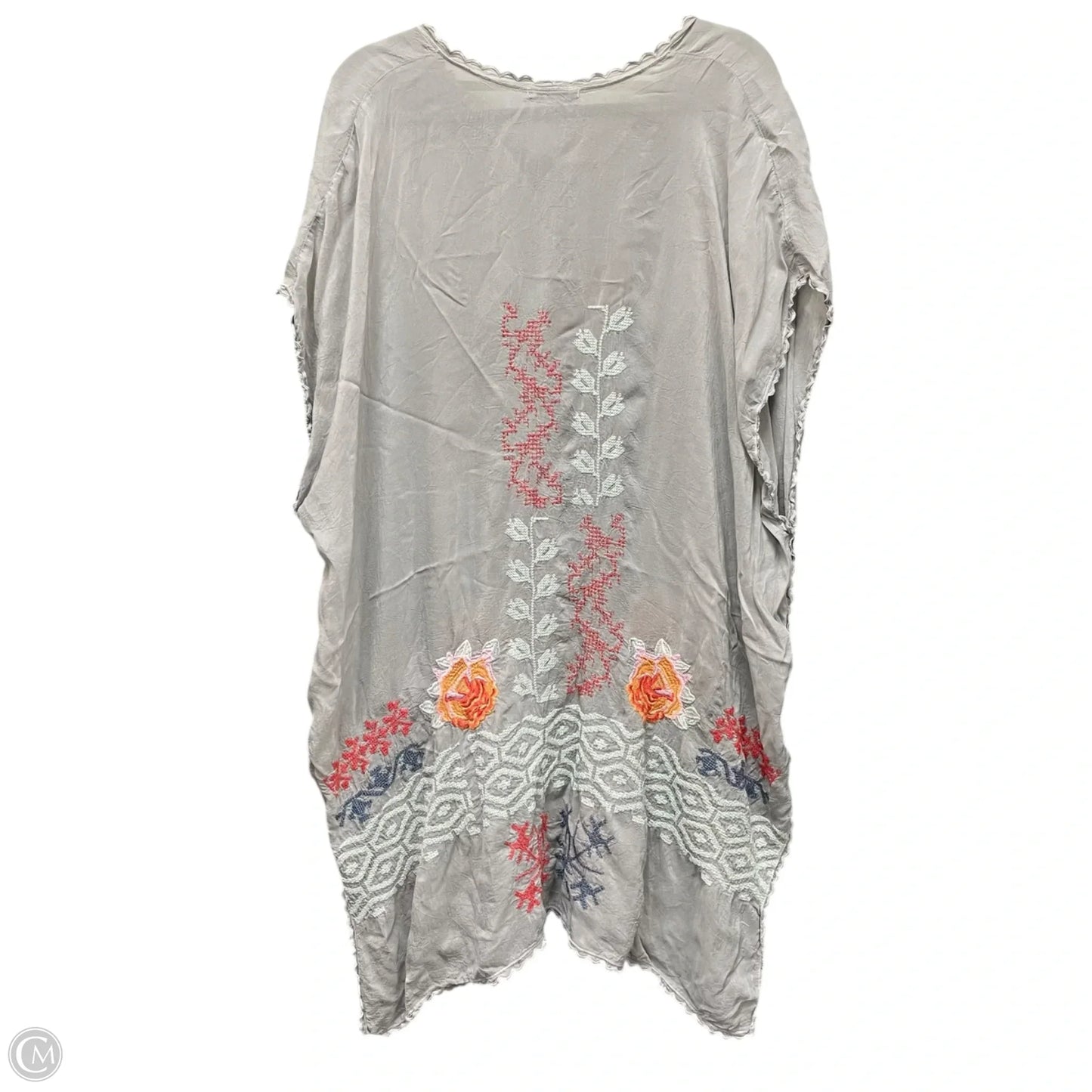 Tunic Short Sleeve By Johnny Was In Grey, Size: M