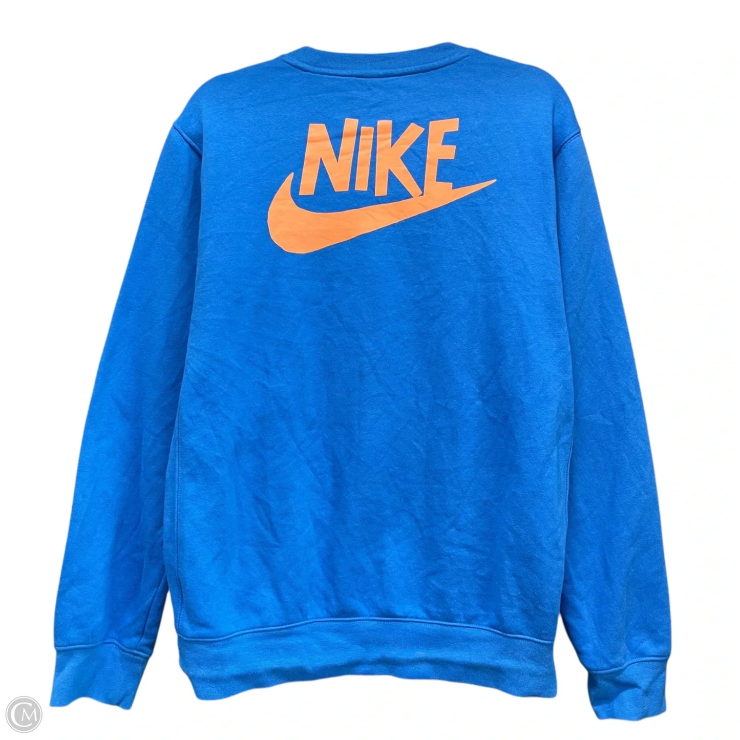 Sweatshirt Crewneck By Nike Apparel In Blue & Orange, Size: S