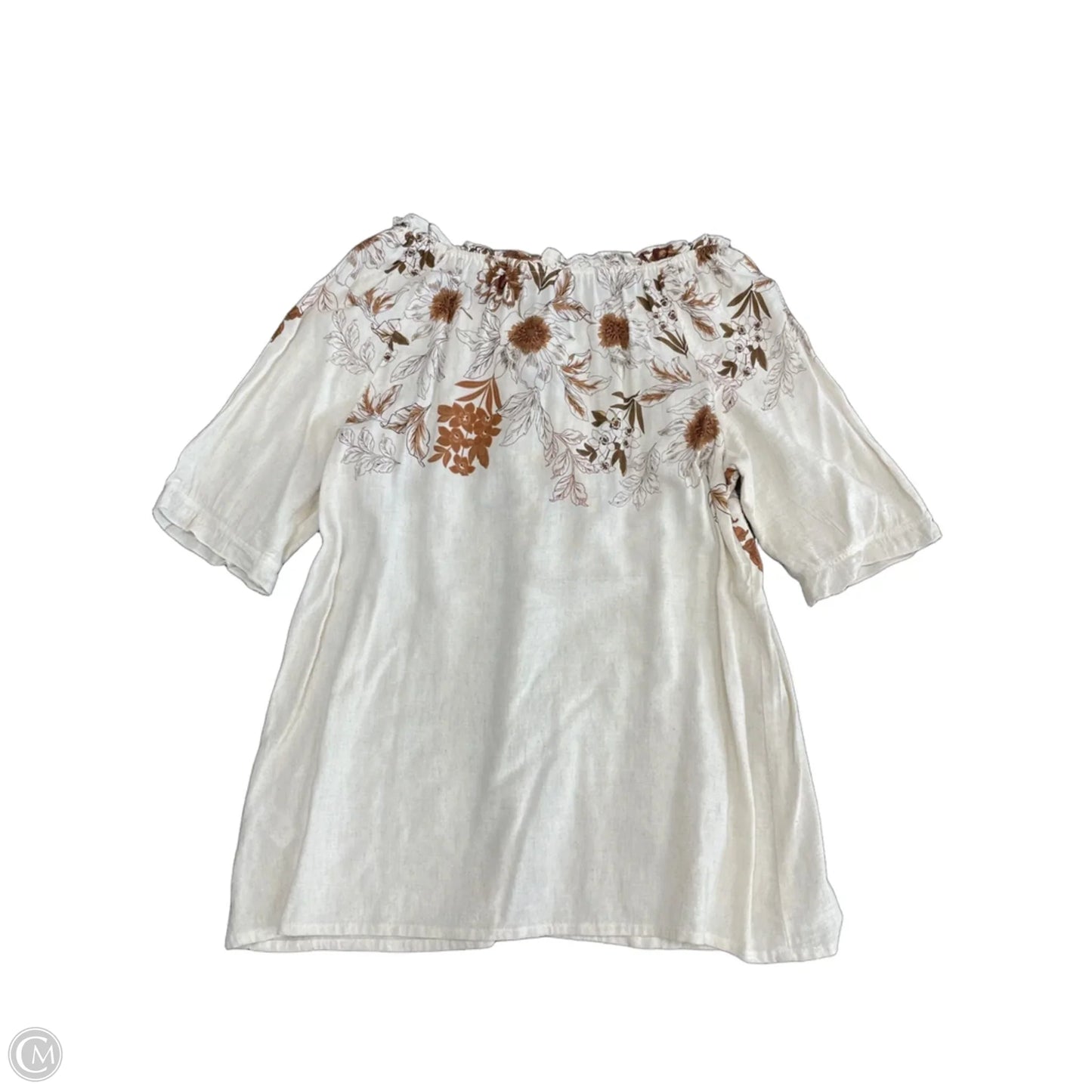 Top Short Sleeve By Cato In Brown, Size: L