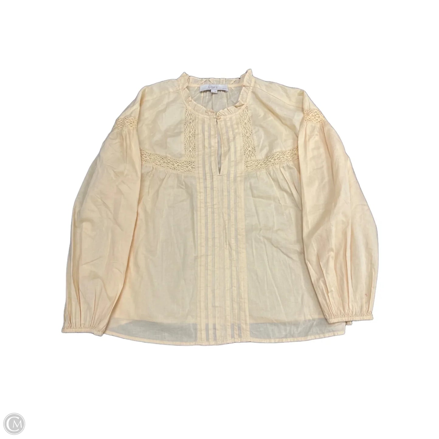 Blouse Long Sleeve By Loft In Yellow, Size: Sp