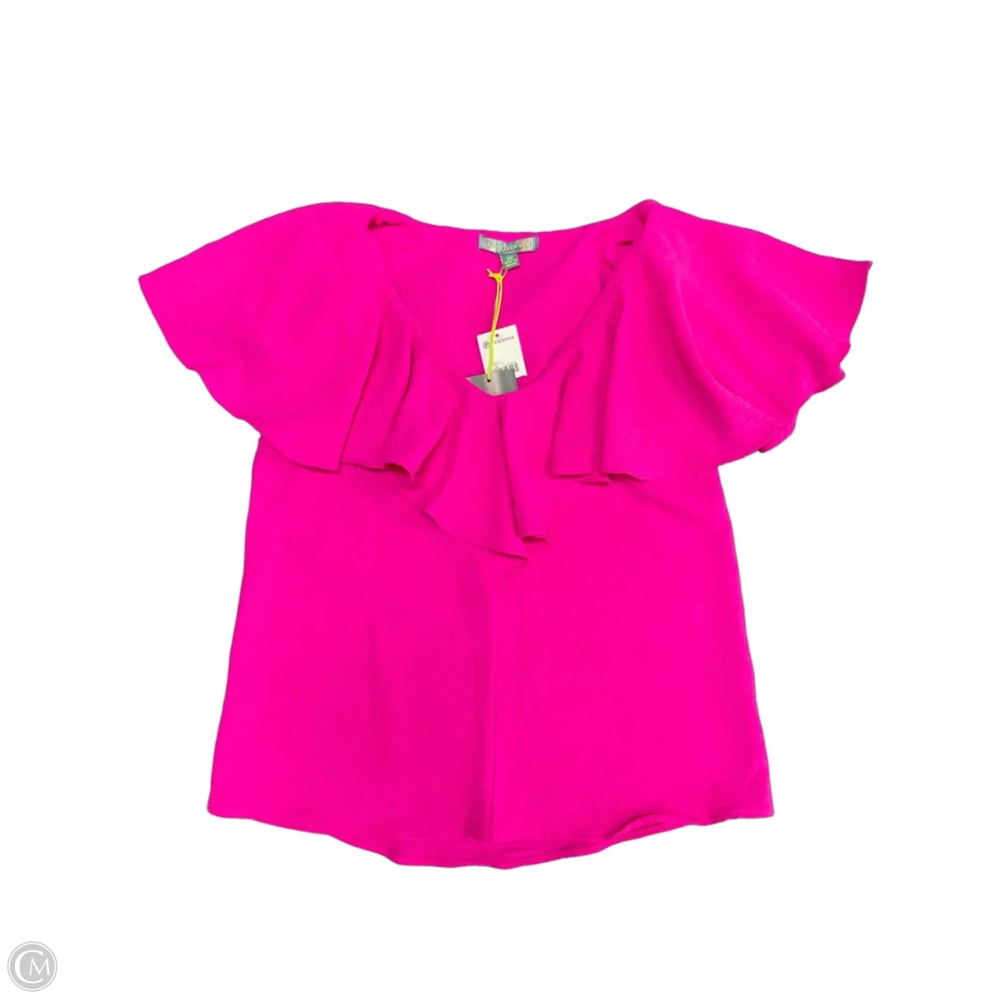 Blouse Short Sleeve By Good Luck Gem In Pink, Size: Xs