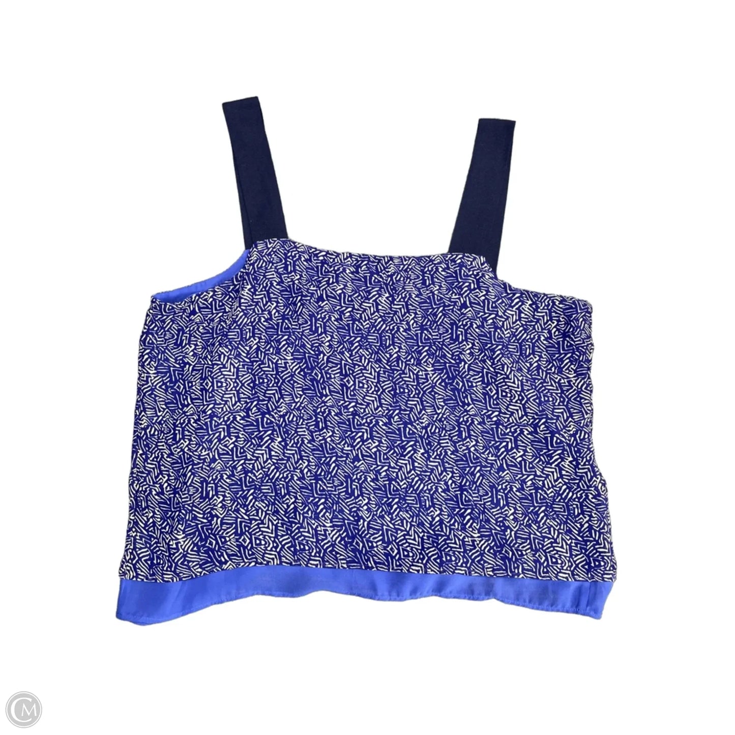 Top Sleeveless By Clothes Mentor In Blue & White, Size: 14