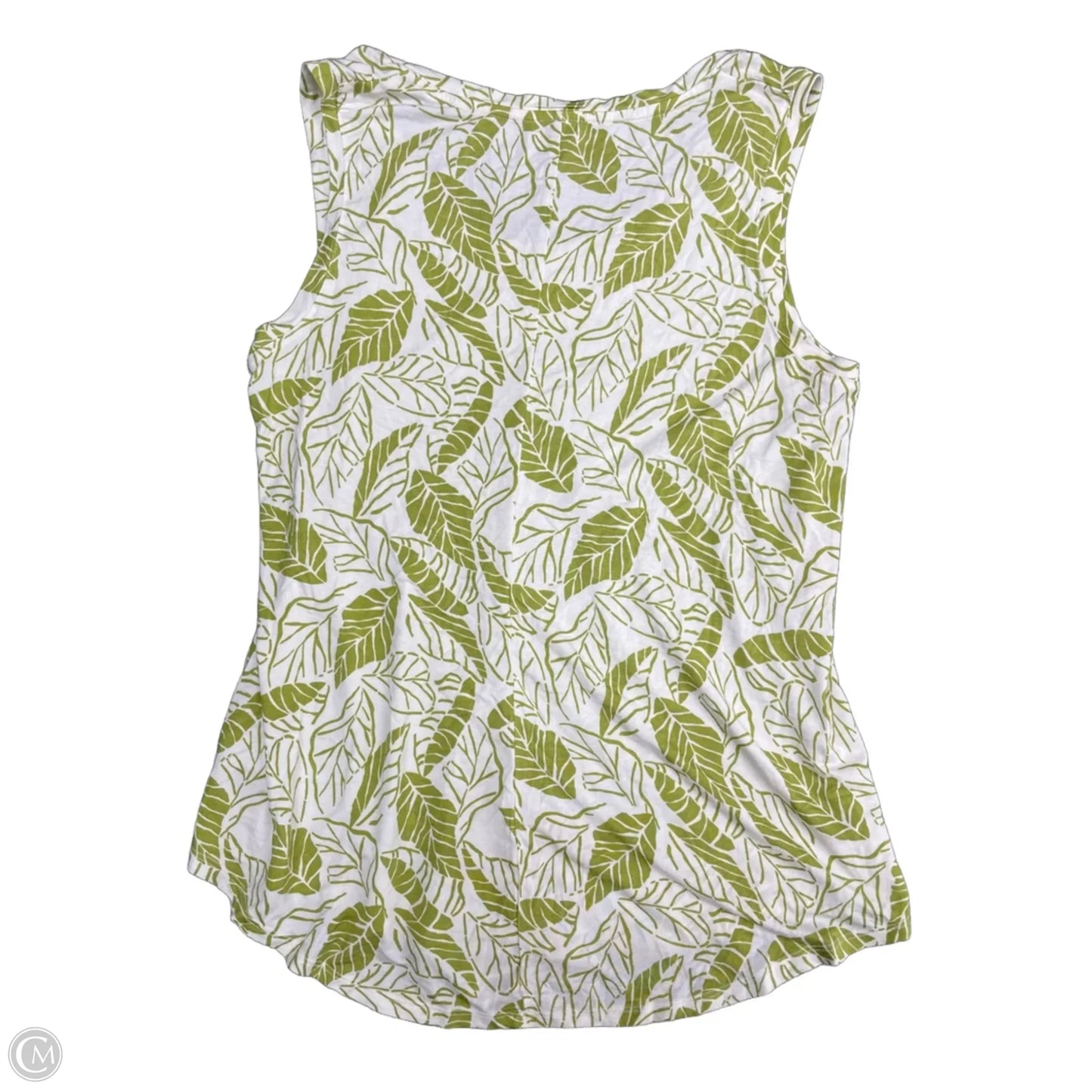 Top Sleeveless By Dip In Cream & Green, Size: M