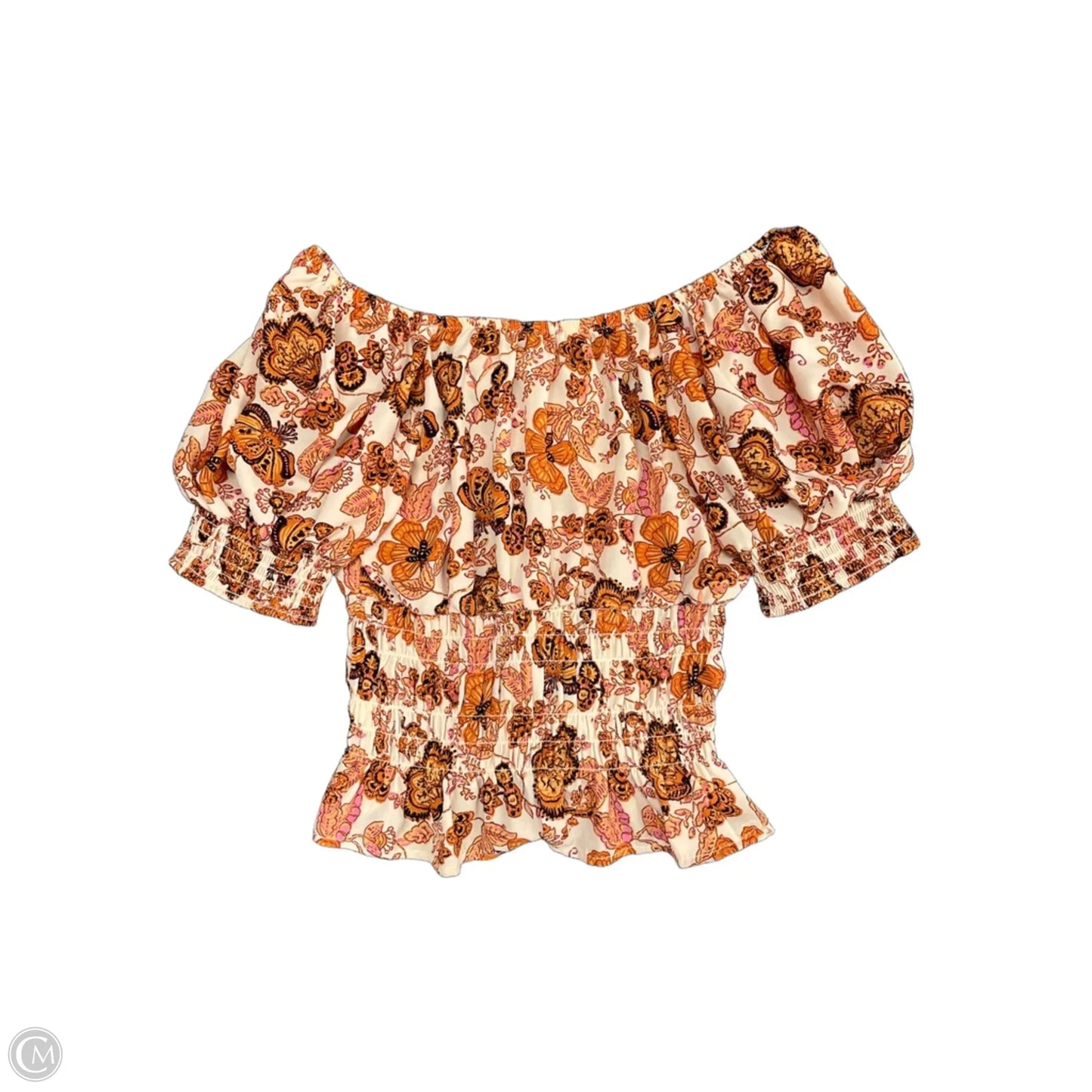 Blouse Short Sleeve By Sienna Sky In Orange, Size: S