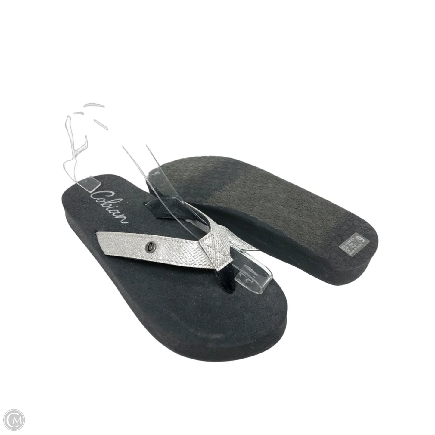 Sandals Flip Flops By Clothes Mentor In Silver, Size: 9