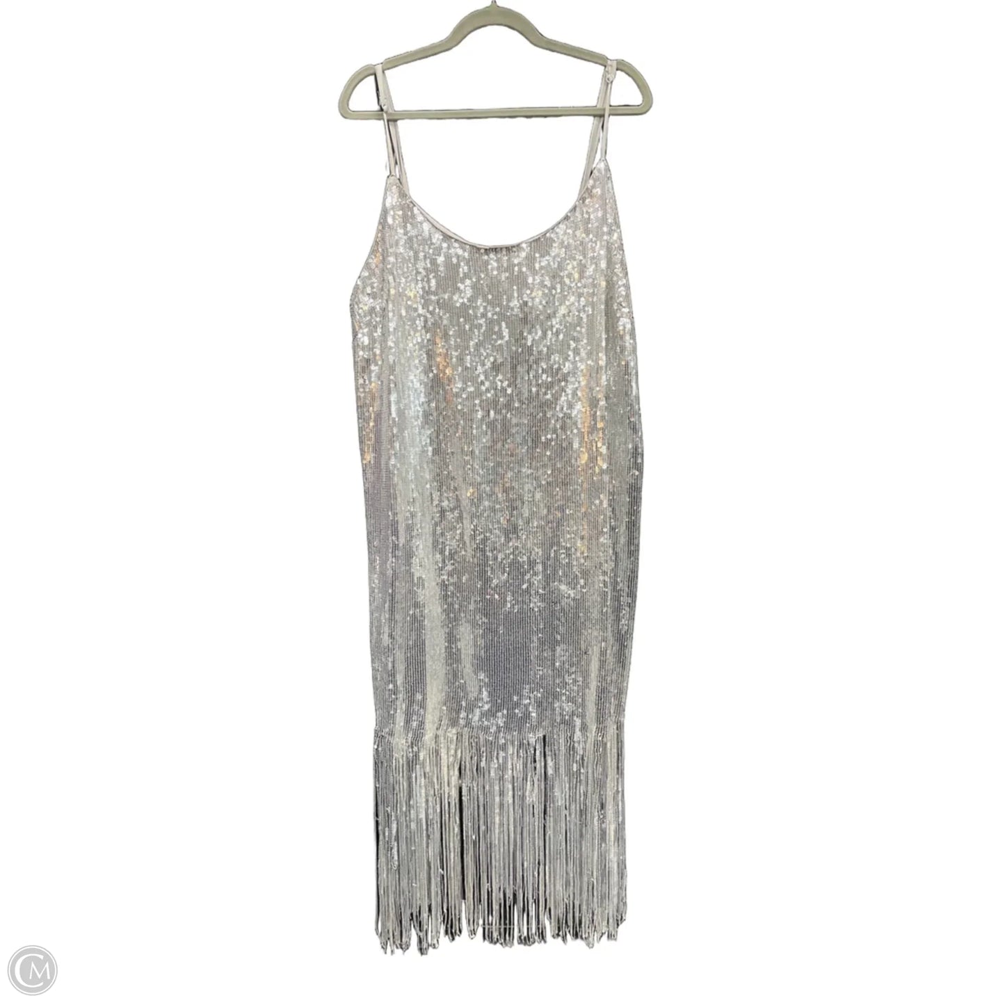Dress Party Short By Forever 21 In Silver, Size: 3x