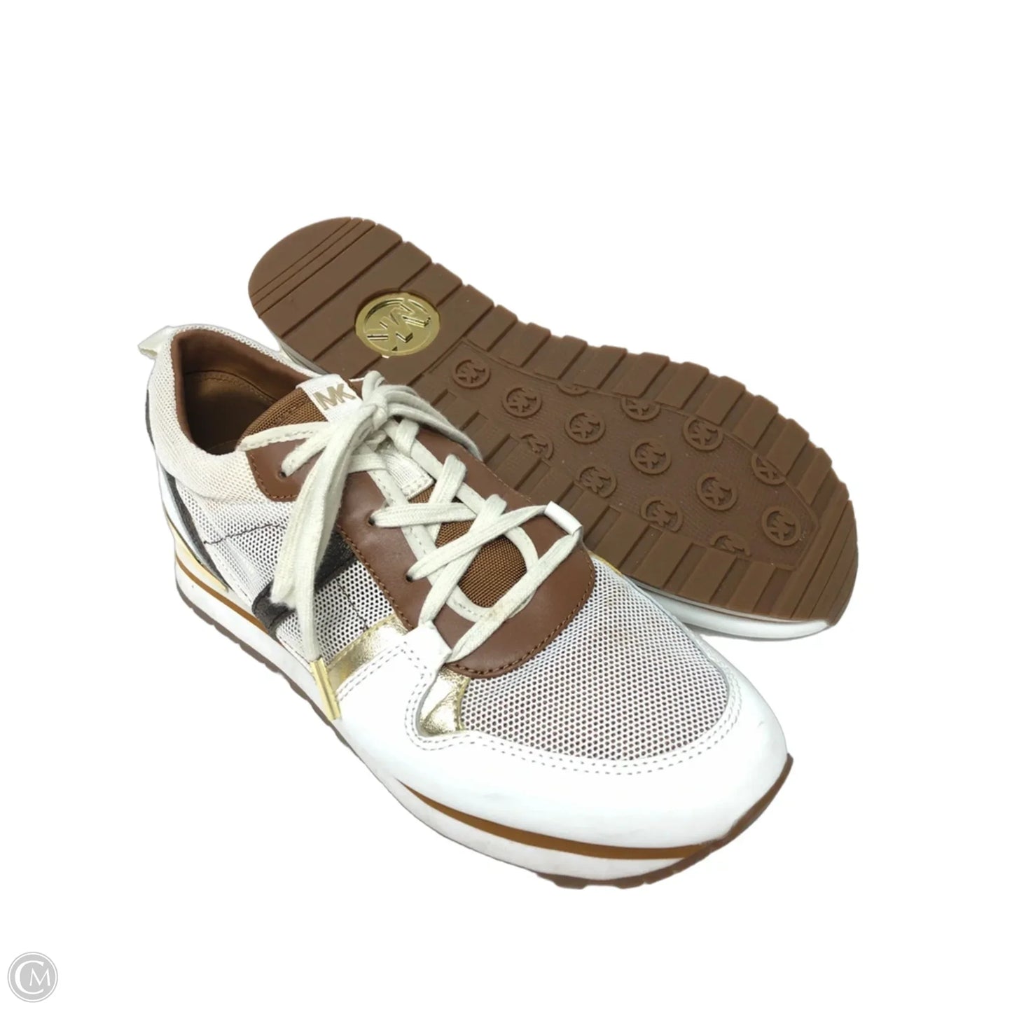 Shoes Sneakers By Michael By Michael Kors In Brown & Gold, Size: 8