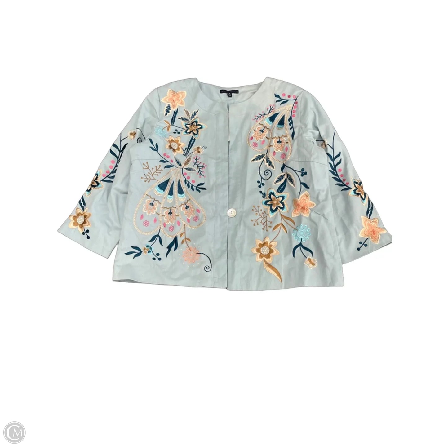 Blazer By Clothes Mentor In Blue, Size: 1x