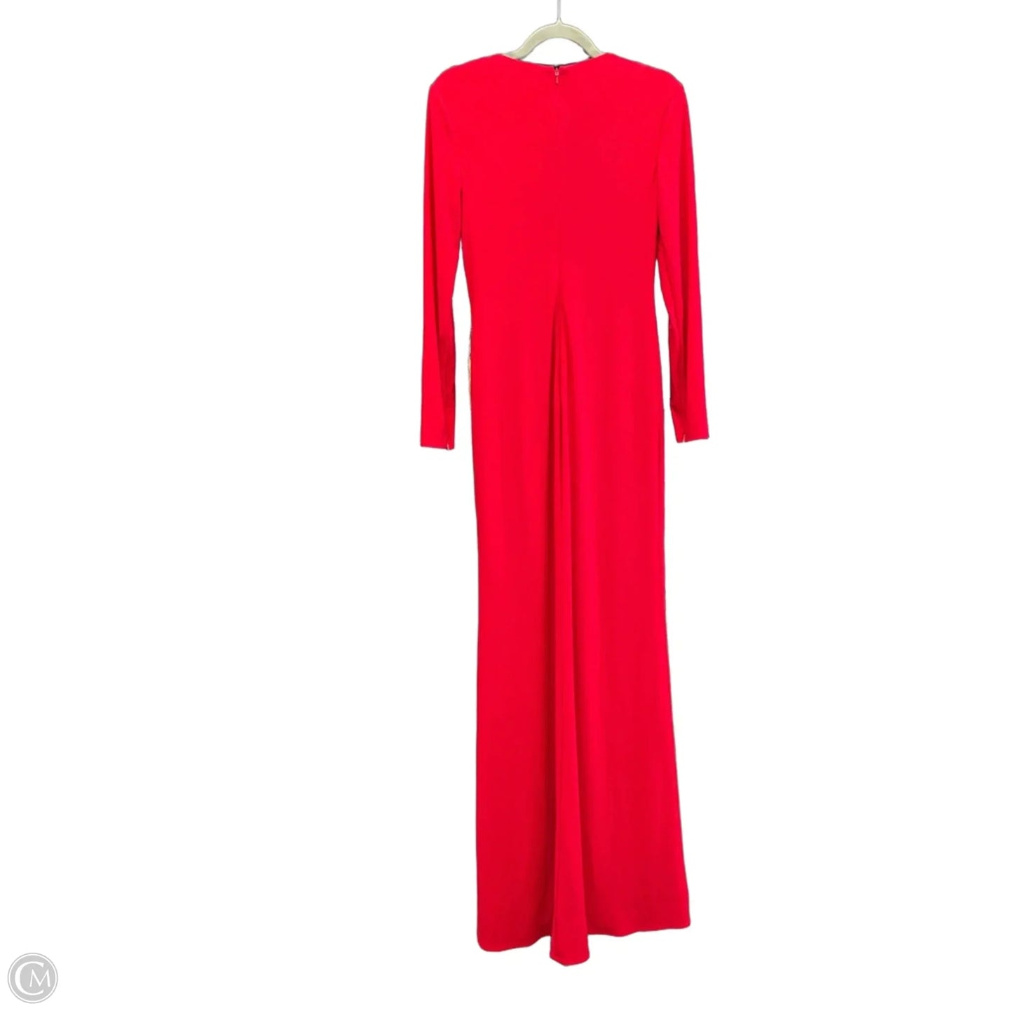 Dress Party Long By Mac Duggal In Red & Silver, Size: 2